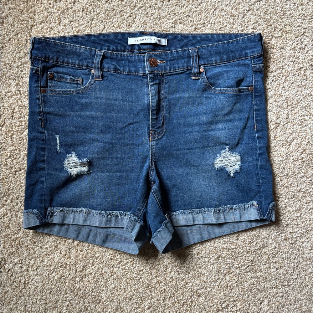 Celebrity Pink Distressed Blue Jean Shorts